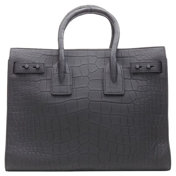 Saint Laurent Small Sac De Jour Stamped Croc Tote Bag - Picture 5 of 6